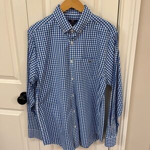 Vineyard Vines blue gingham check plaid button down medium dress shirt